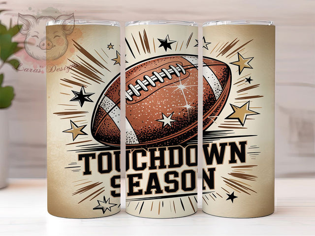 Touchdown Fall Tailgate Tumbler Wrap, Game Day Tumbler Wrap, Football Sublimation, 20oz Skinny Tumbler, Fall Tumbler Wrap, Tailgating Tumbler, Football Quote Tumbler Sublimation Lara' s Designs 