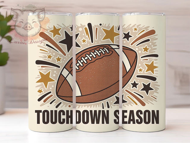 Touchdown Fall Tailgate Tumbler Wrap, Game Day Tumbler Wrap, Football Sublimation, 20oz Skinny Tumbler, Fall Tumbler Wrap, Tailgating Tumbler, Football Quote Tumbler Sublimation Lara' s Designs 