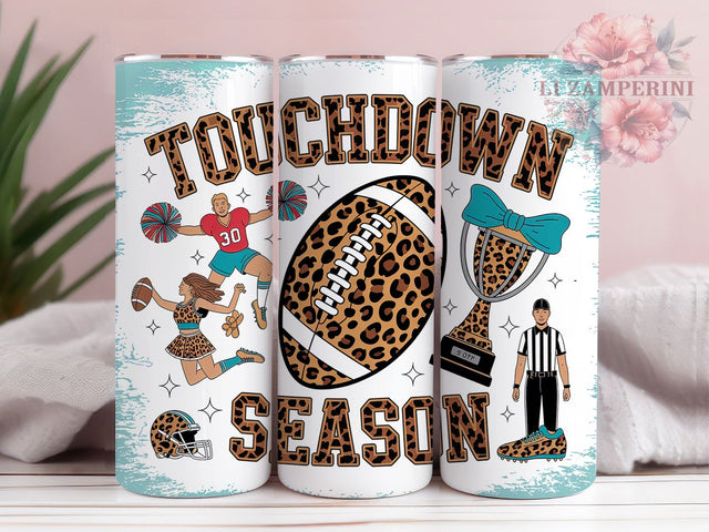 Touchdown Football Season Game Tumbler, Football Season Cup, 20Oz Skinny Tumbler Wrap, Game Day Sublimation Design, Sports Fan Drinkware, Football Gift Idea, Digital Touchdown Art Sublimation Li Zamperini 