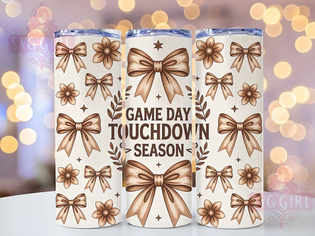 Touchdown Game Day Mom Tumbler Wrap, Game Day Png, Football Sublimation, 20oz Skinny Tumbler, Football Mom Gift, Touchdown Season Tumbler, Sports Tumbler Png Sublimation SvggirlplusArt 