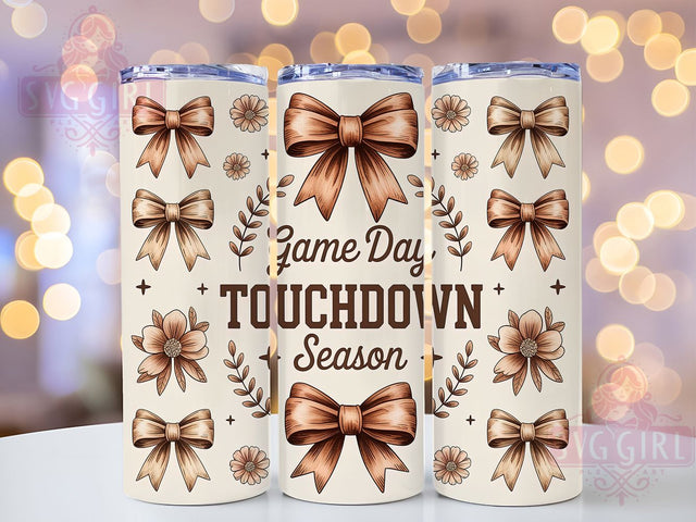 Touchdown Game Day Mom Tumbler Wrap, Game Day Png, Football Sublimation, 20oz Skinny Tumbler, Football Mom Gift, Touchdown Season Tumbler, Sports Tumbler Png Sublimation SvggirlplusArt 