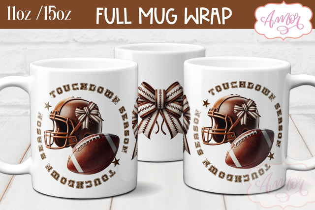 Touchdown season mug wrap sublimation | American Football mug Sublimation Amorclipart 