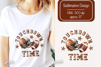 Touchdown time png Retro American Football PNG sublimation t-shirt design football helmet Sublimation Createya Design 