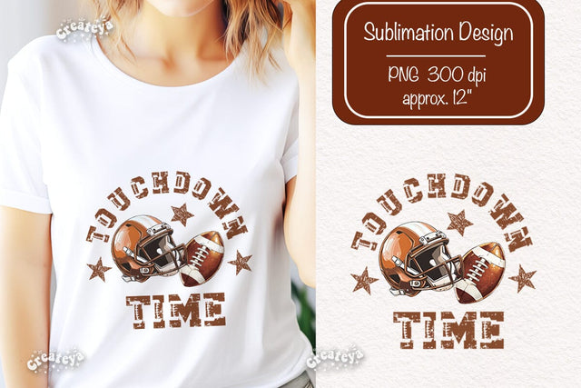 Touchdown time png Retro American Football PNG sublimation t-shirt design football helmet Sublimation Createya Design 