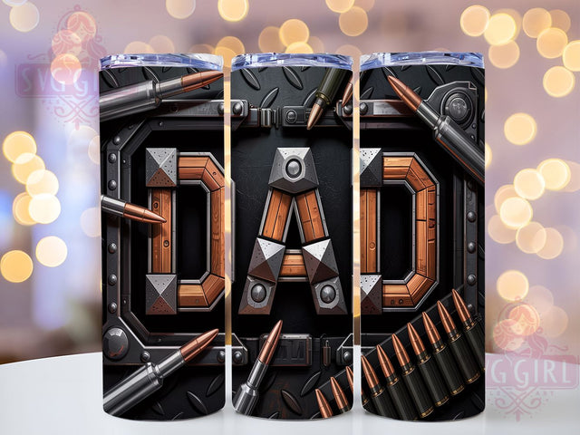 Tough Dad Bullet Armor Military Tumbler, Bullet Tumbler Design, Tough Dad PNG, Rustic Armor Wrap, 20oz Sublimation Design, Military Dad Gift, Armored Tumbler PNG Sublimation SvggirlplusArt 