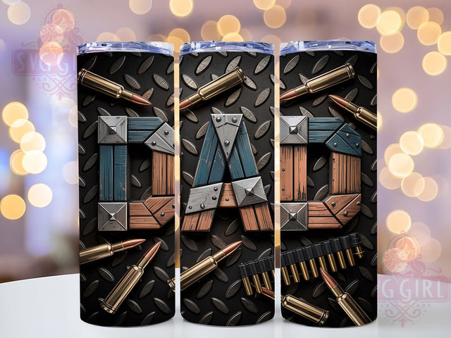 Tough Dad Bullet Armor Military Tumbler, Bullet Tumbler Design, Tough Dad PNG, Rustic Armor Wrap, 20oz Sublimation Design, Military Dad Gift, Armored Tumbler PNG Sublimation SvggirlplusArt 