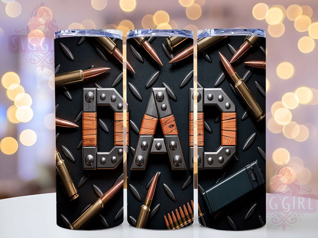 Tough Dad Bullet Armor Military Tumbler, Bullet Tumbler Design, Tough Dad PNG, Rustic Armor Wrap, 20oz Sublimation Design, Military Dad Gift, Armored Tumbler PNG Sublimation SvggirlplusArt 