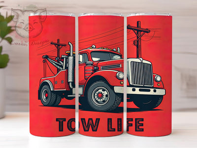 Tow Truck Life 20oz Tumbler, Tow Truck Tumbler, Tow Life Design, 20oz Tumbler Wrap, Automotive Gift, Trucking Decor, Sublimation Drinkware, Gift for Tow Truck Drivers Sublimation Lara' s Designs 