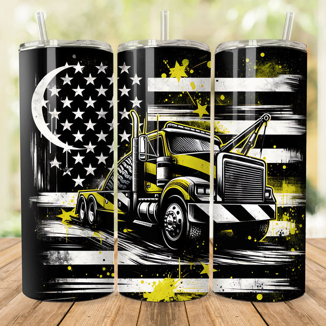Tow Truck Tumbler Wrap, Tow Truck Driver Sublimation 20oz Tumbler Digital Download, Tow Life seamless png digital design Sublimation She Shed Craft Store 