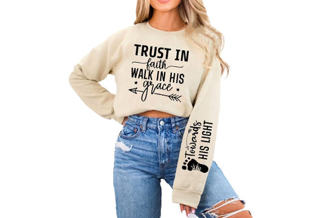 Towards His Light Sleeve SVG Design, Christian Sleeve SVG, Faith SVG Design, Jesus Sleeve SVG SVG Regulrcrative 