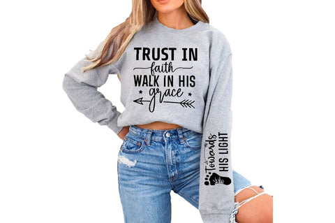 Towards His Light Sleeve SVG Design, Christian Sleeve SVG, Faith SVG Design, Jesus Sleeve SVG SVG Regulrcrative 