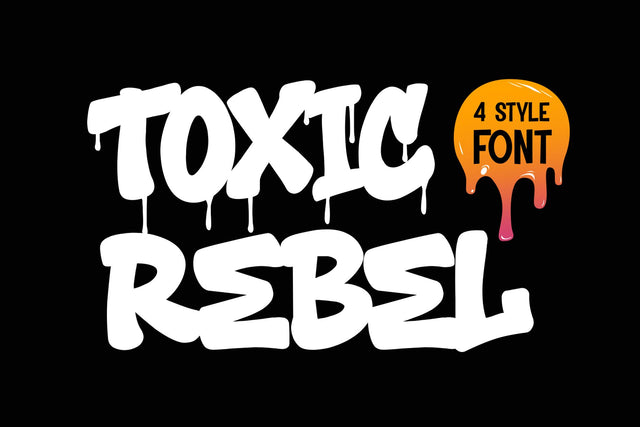 Toxic Rebel | Urban Graffiti Energy Dripping Outline Font Font Mozzatype 