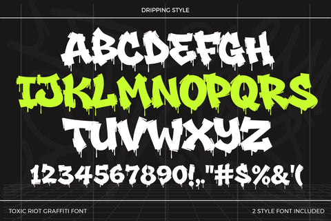 Toxic Riot - Wild Dripping Graffiti Font Font Mozzatype 