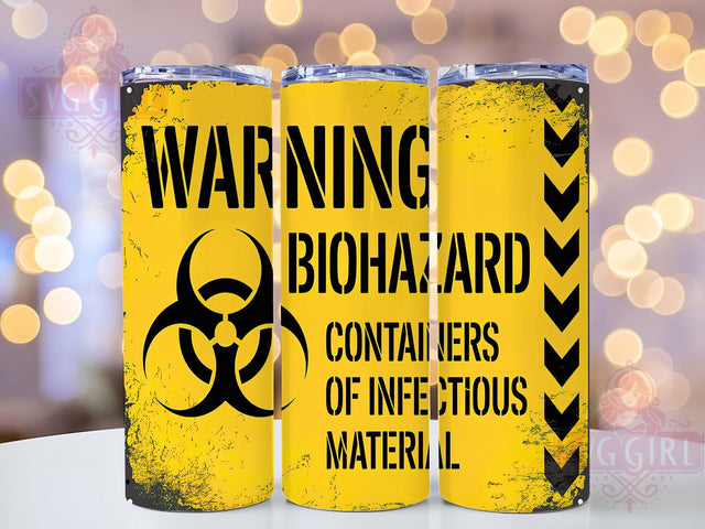 Toxic Twist Biohazard Tumbler, Warning Label Tumbler, Hazard Symbol Sublimation, Infectious Material Design, 20oz Tumbler Wrap, Funny Science Tumbler, Dark Humor Tumbler Sublimation SvggirlplusArt 