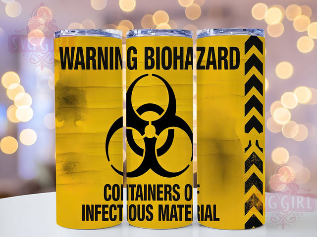 Toxic Twist Biohazard Tumbler, Warning Label Tumbler, Hazard Symbol Sublimation, Infectious Material Design, 20oz Tumbler Wrap, Funny Science Tumbler, Dark Humor Tumbler Sublimation SvggirlplusArt 