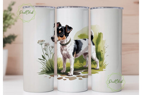 Toy Fox Terrier Dog 20oz Tumbler Wrap Sublimation PixelChick 
