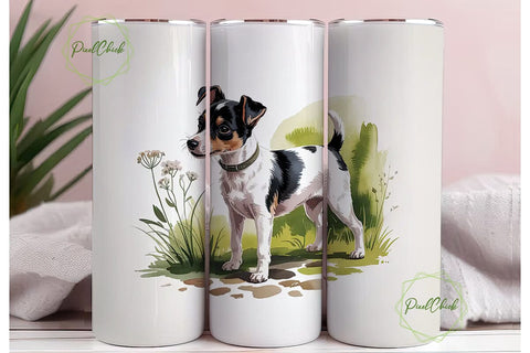 Toy Fox Terrier Dog 20oz Tumbler Wrap Sublimation PixelChick 
