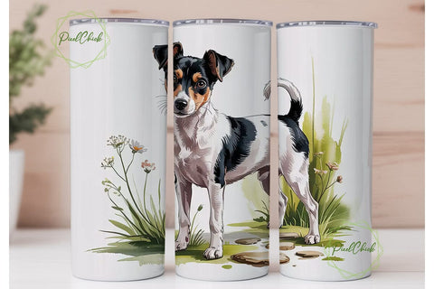 Toy Fox Terrier Dog 20oz Tumbler Wrap Sublimation PixelChick 
