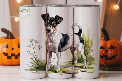Toy Fox Terrier Dog 20oz Tumbler Wrap Sublimation PixelChick 