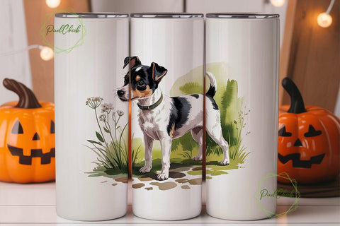 Toy Fox Terrier Dog 20oz Tumbler Wrap Sublimation PixelChick 