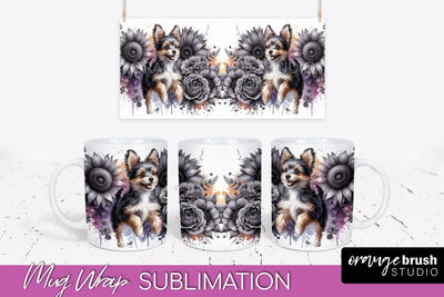 Toy Fox Terrier Mug Wrap - Dog Mom Floral Coffee Mug PNG Sublimation Sublimation OrangeBrushStudio 
