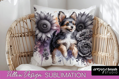 Toy Fox Terrier Pillow Cover - Dog Mom Floral Pillow Sublimation Sublimation OrangeBrushStudio 