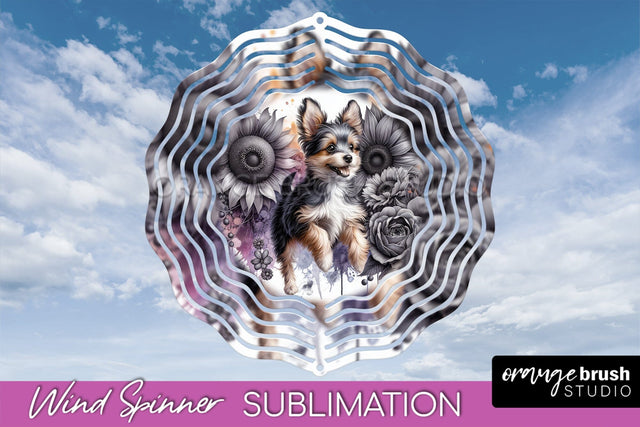 Toy Fox Terrier Wind Spinner, Dog Mom Floral Wind Spinner Sublimation Sublimation OrangeBrushStudio 