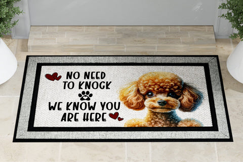 Toy Poodle No Need To Knock Doormat Sublimation PNG Sublimation BijouBay 