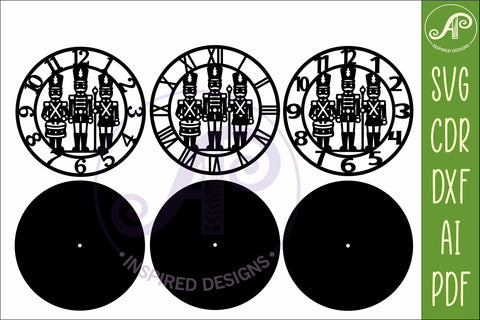 Toy Soldier Clock SVG Designs Christmas Nutcracker Clocks SVG APInspireddesigns 