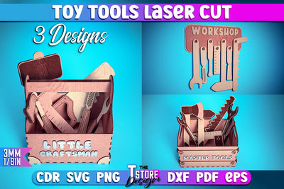 Toy Tools Laser Cut | Boy Game SVG Design | CNC Files SVG The T Store Design 