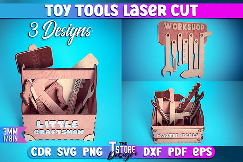 Toy Tools Laser Cut | Boy Game SVG Design | CNC Files SVG The T Store Design 
