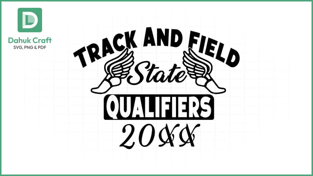 Track & Field SVG – State Qualifier Badge SVG PNG & EPS V4 SVG dahukdesign 