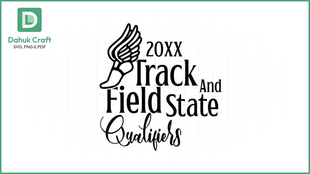 Track & Field SVG – State Qualifier Badge SVG PNG & EPS V6 SVG dahukdesign 