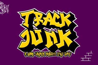 Track Junk - A Sharp Layered Graffiti Style font Font Mozzatype 