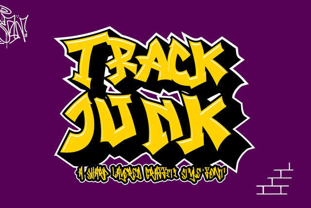 Track Junk - A Sharp Layered Graffiti Style font Font Mozzatype 
