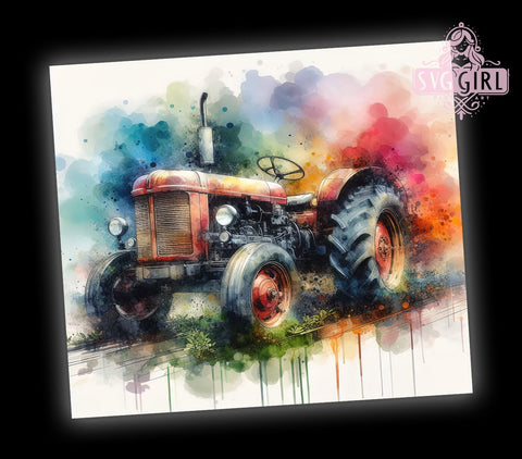 Tractor 20oz Tumbler Wrap Sublimation Design, Straight Tapered Tumbler Wrap, Farm Life Tractor Tumbler Png, Instant Digital Download Sublimation SvggirlplusArt 