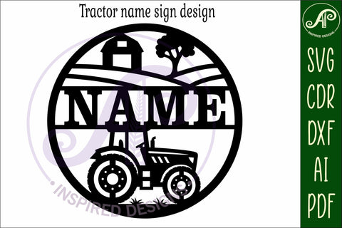 Tractor farm name sign svg laser SVG APInspireddesigns 