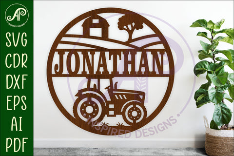 Tractor farm name sign svg laser SVG APInspireddesigns 
