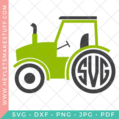 Tractor Monogram SVG Hey Let's Make Stuff 
