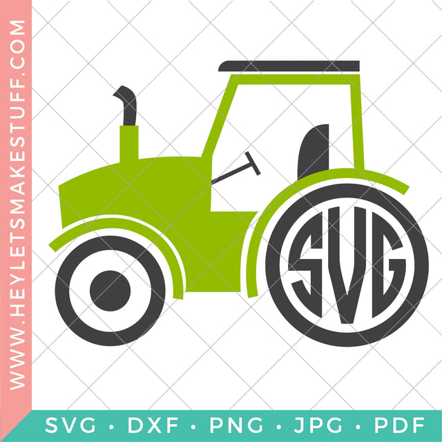 Tractor Monogram SVG Hey Let's Make Stuff 