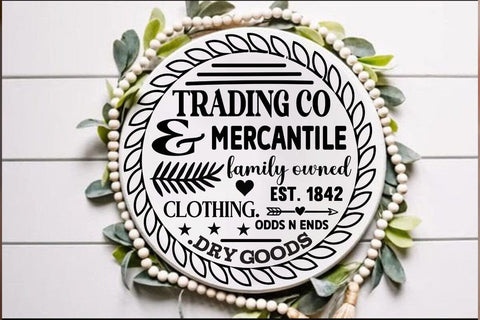 Trading co & mercantile family owned est. 1842 clothing. odds n ends .dry goods SVG Angelina750 