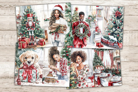 Traditional Christmas Junk Journal Kit | Red Flower Ephemera SVG GlamArtZhanna 