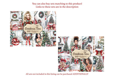 Traditional Christmas Junk Journal Kit | Red Flower Ephemera SVG GlamArtZhanna 