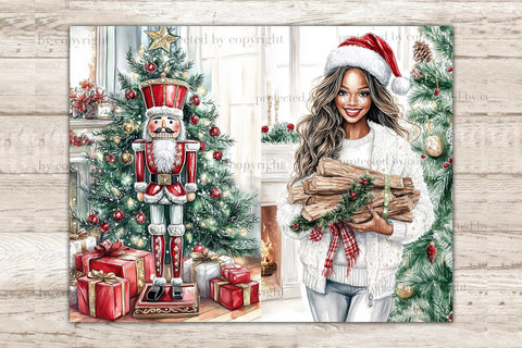 Traditional Christmas Junk Journal Kit | Red Flower Ephemera SVG GlamArtZhanna 