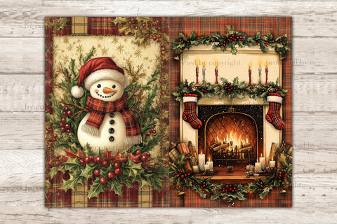 Traditional Christmas Junk Journal Pages | Xmas Digital Art SVG GlamArtZhanna 