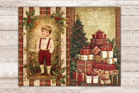 Traditional Christmas Junk Journal Pages | Xmas Digital Art SVG GlamArtZhanna 