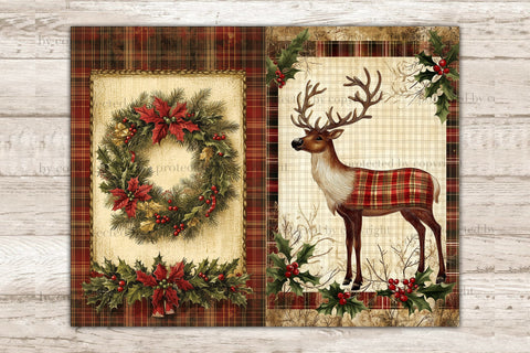 Traditional Christmas Junk Journal Pages | Xmas Digital Art SVG GlamArtZhanna 