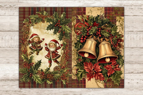 Traditional Christmas Junk Journal Pages | Xmas Digital Art SVG GlamArtZhanna 