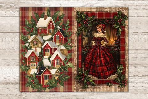 Traditional Christmas Junk Journal Pages | Xmas Digital Art SVG GlamArtZhanna 