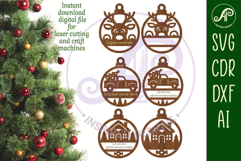 Traditional Christmas Ornaments SVG 2 SVG APInspireddesigns 
